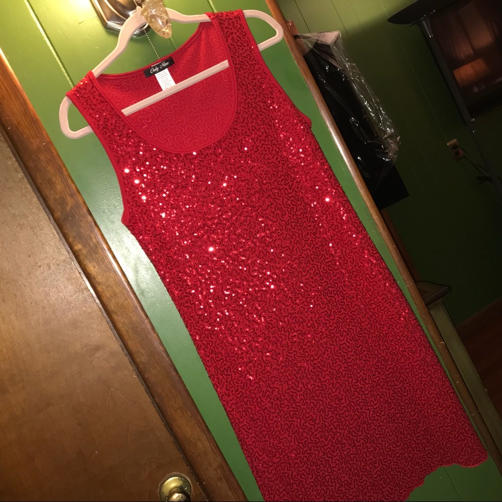 Sparkly red dress